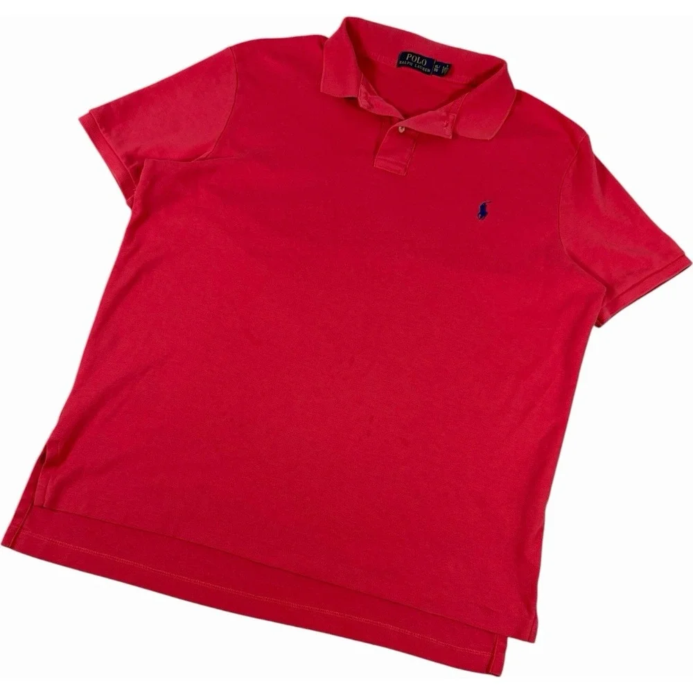 Polo Ralph Lauren Mens XL Pink Short Sleeve Iconic Mesh Pony Logo Polo Shirt XL